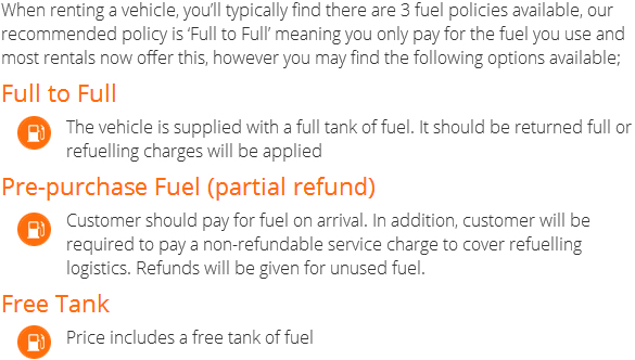 Fuel Policy Options for 4x4 Rentals at Dubai Um Ramool