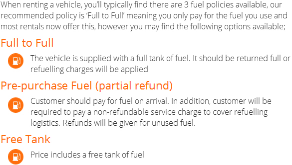 Fuel Policy Options for Cheap Car Rentals at Lakeland